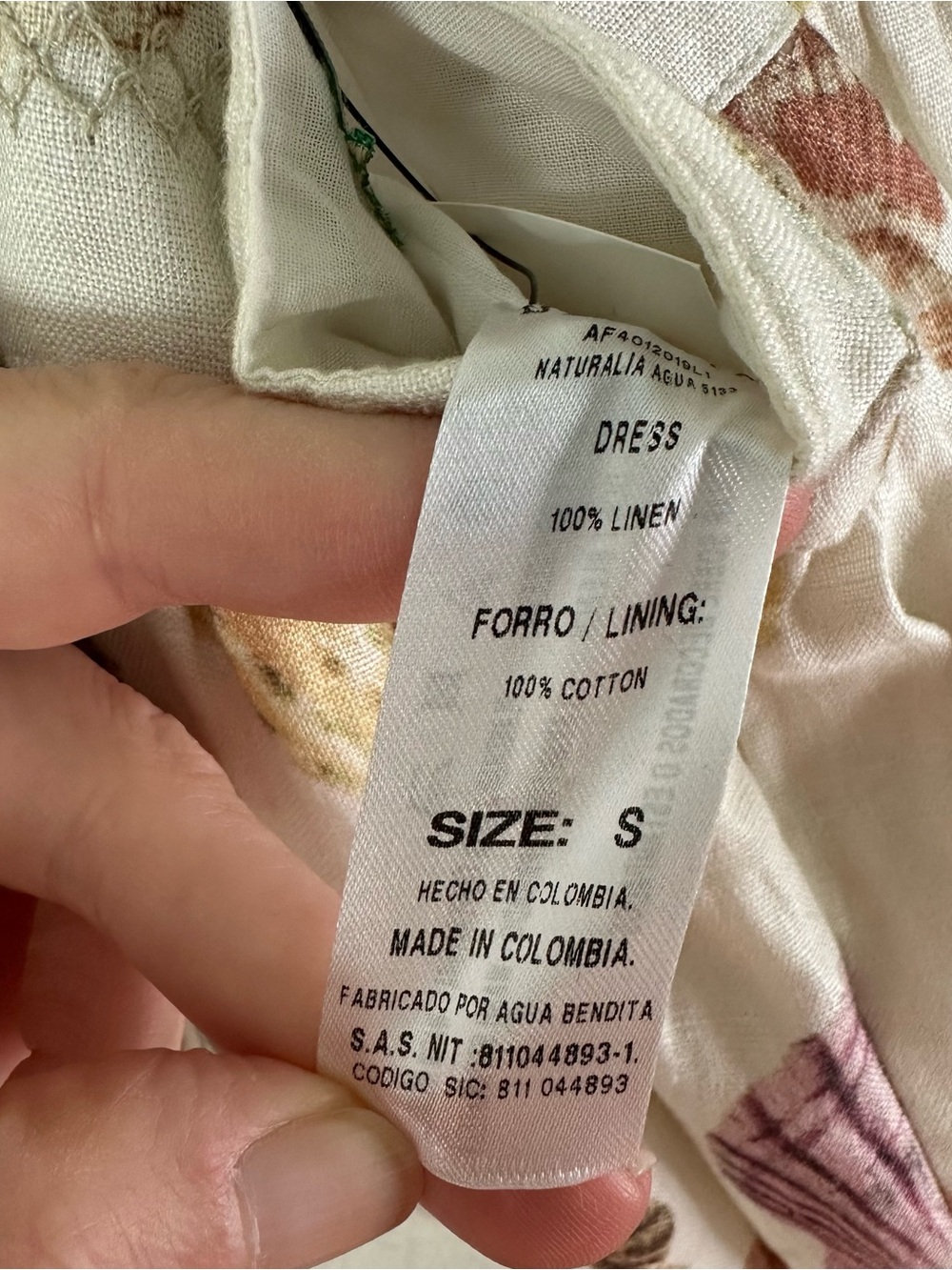 Agua Bendita Naturalia Linen Shell Maxi Dress SZ S - Picture 6 of 7